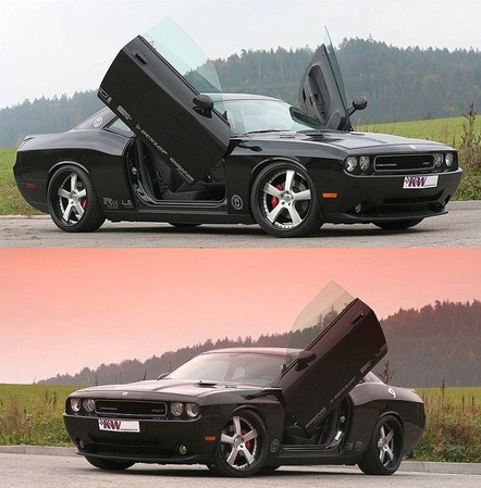 Vertical Lambo Door Direct "Bolt-On" Kit 08-up Dodge Challenger - Click Image to Close